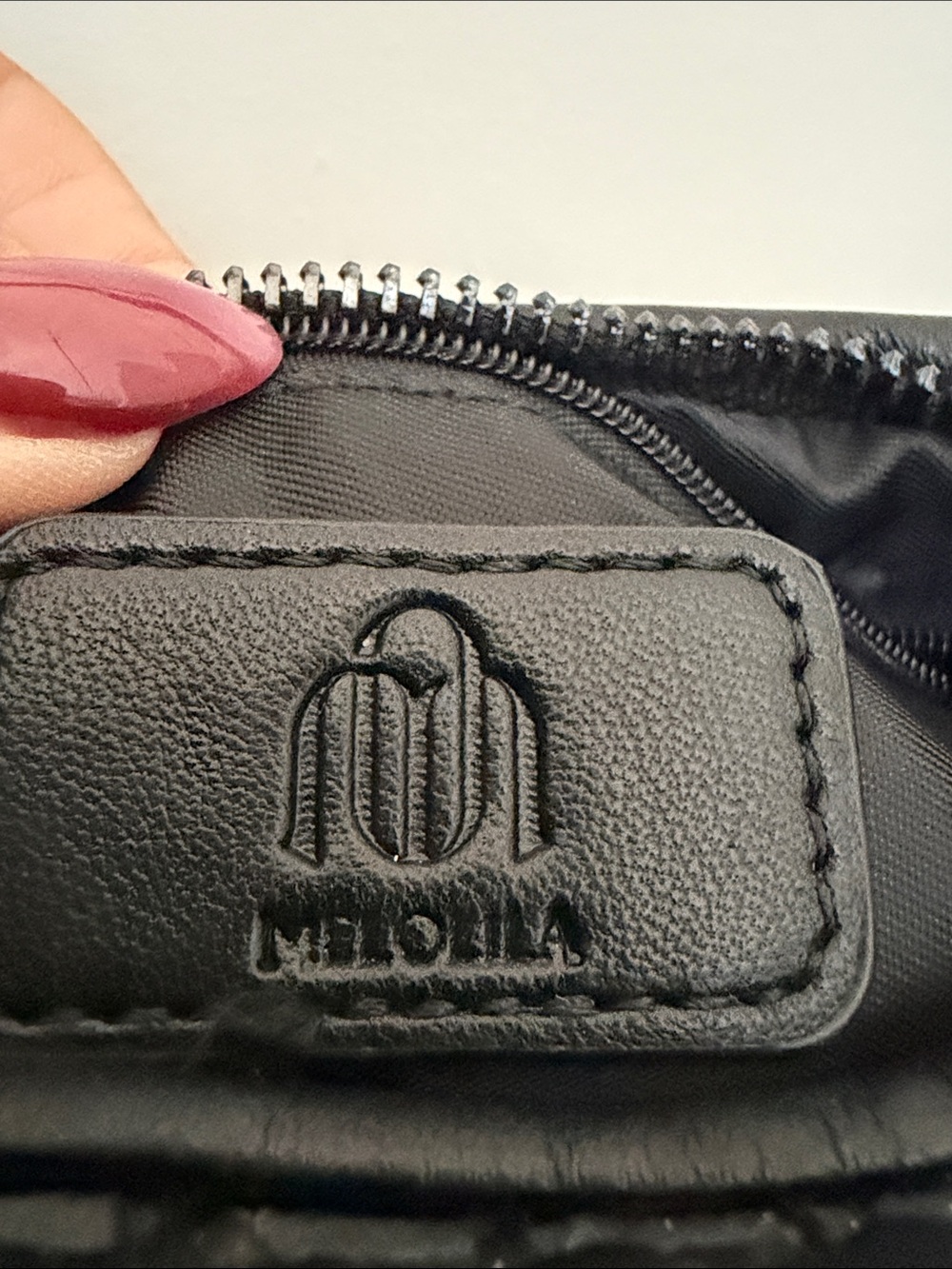 Woven Black Leather Shoulder Bag - Picture 5 of 6